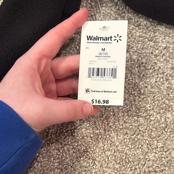 Peanuts Black Button-Up Jacket with Character Patch - Picture 2 of 2